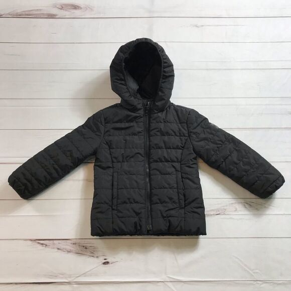 Gap Kids Black Hooded Puffer Jacket - Picture 1 of 6